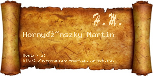 Hornyánszky Martin névjegykártya