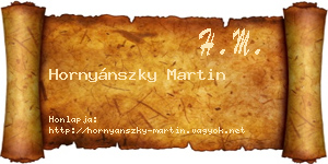 Hornyánszky Martin névjegykártya