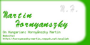 martin hornyanszky business card