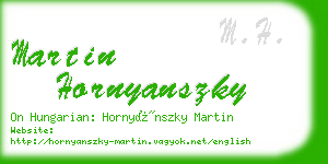 martin hornyanszky business card